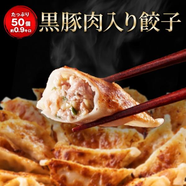 黒豚肉入り餃子 冷凍餃子 生餃子 50個 ぎょうざ ギョウザ ギョーザ 一龍堂 冷凍食品 食品 惣菜 中華惣菜 点心 中華 中華点心 グルメ