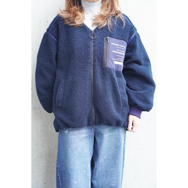 ayane アヤン ノーカラー 裏キルト ボアブルゾン レディース 大人