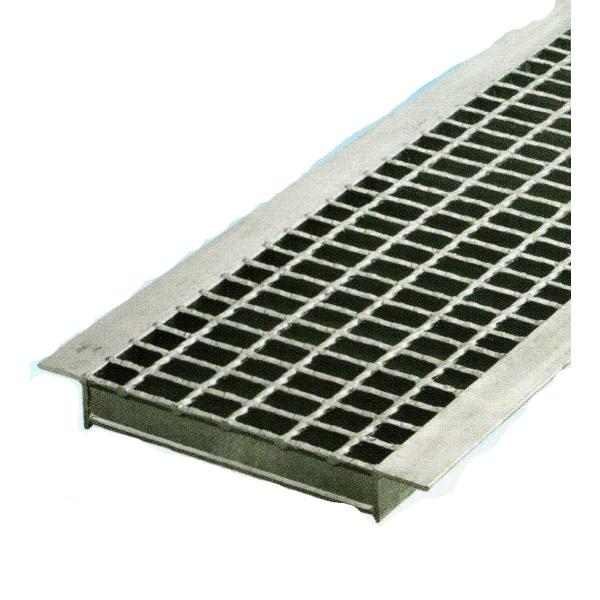 U字溝400mm用グレーチング 普通目 ノンスリップ スチール製 適用荷重 T