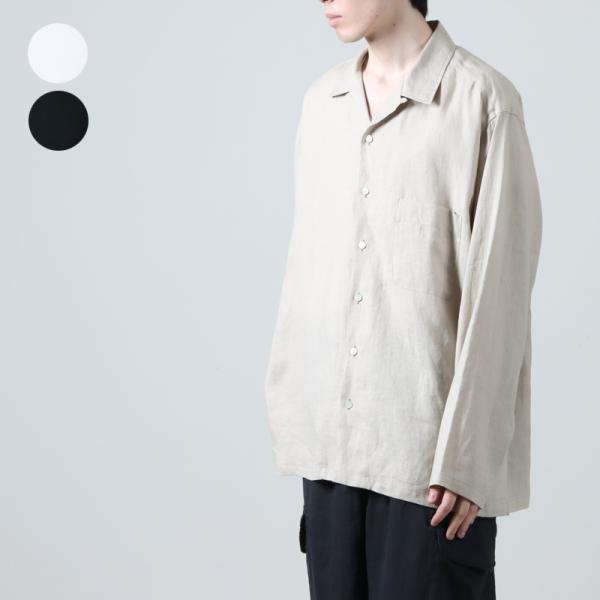 HEMP SHIRTING OPEN COLLAR SHIRT L/S