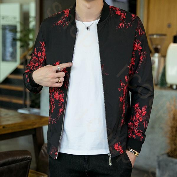 ジャケット メンズ ブルゾン 防風 プリント 薄手 春 秋 花柄 紳士用