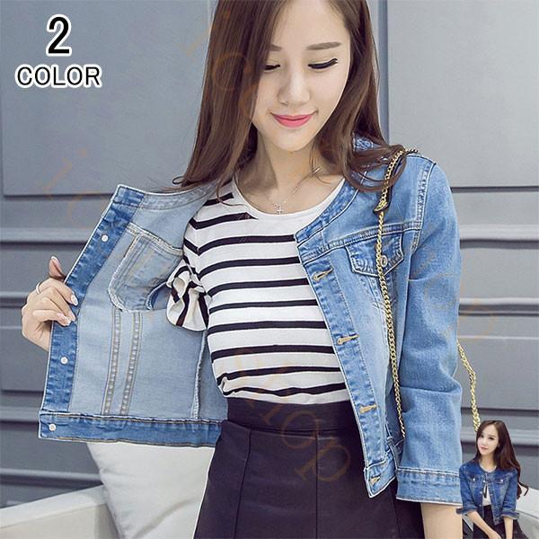 デニムジャケット パーカー Gジャン レディース アウター デニム 七分