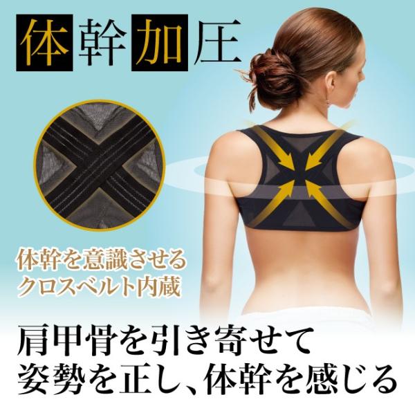 体幹加圧エクサベルト 肩甲骨引き寄せ 姿勢矯正サポート 猫背対策