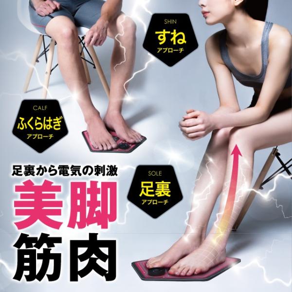 EMS 足裏 筋肉 電気 刺激 フットエクサペンタゴン ふくらはぎ すね 筋肉収縮運動 トレーニング