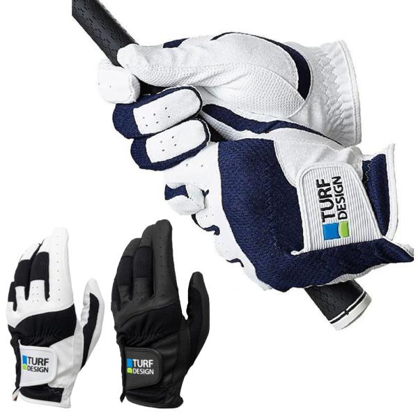 他サイト： ゴルフ グローブ メンズ TURFDESIGN ターフデザイン TDGL-2170 両手 レディース ゴルフグローブ ゴルフ 手袋 白 ホワイト ネイビー 黒 ブラックの商品画像