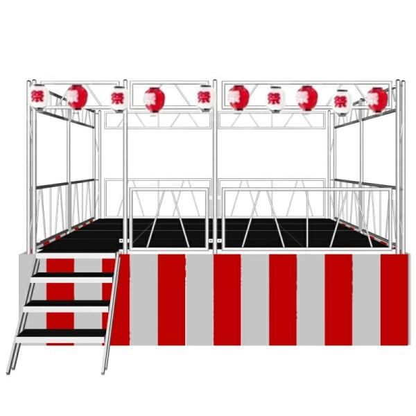 簡単組立、ステージ高さ3段階(60,80,100CM)に調整可能、耐荷重は750kg/m2、<BR>ステージ天板表面には防滴・滑り止め加工、<BR>講演 セミナー イベント 発表会 宴会 カラオケ 公共施設 学校行事...