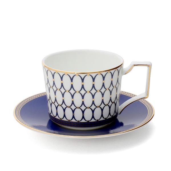 ウェッジウッド ルネッサンス ゴールド ブルー ティーカップ&amp;ソーサー250ｍｌ 食器 陶器 結婚祝い プレゼント ギフト お祝い 贈り物 新生活応援