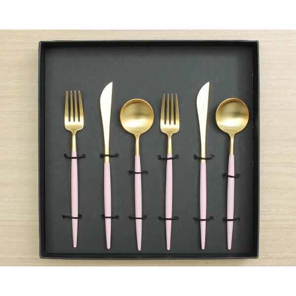 50 Off クチポール ゴア ピンクマットゴールド デザート6点セット ナイフ フォーク スプーン ギフトボックス入り 残りわずか Nhisrodas Com