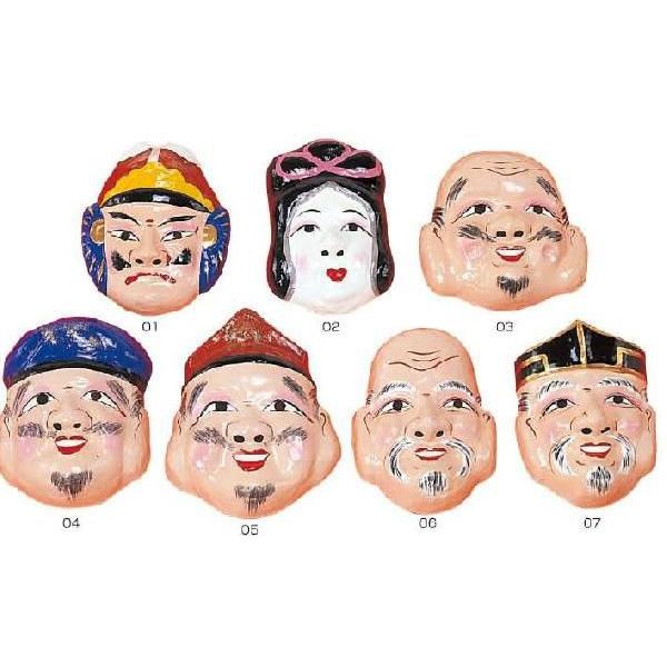 伝統的な日本の仮面　七福神 七福神のお面セット 和紙 国産 : アイデアショップ昭和 - 通販 - Yahoo
