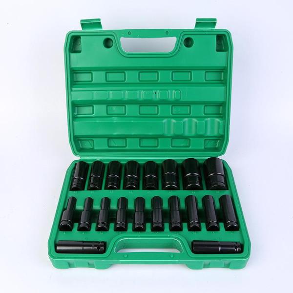 ディープソケット セット 20本セット 1/2 12.7mm インパクトレンチ ソケット 収納ケース付き ロングソケット インパクト用ソケット