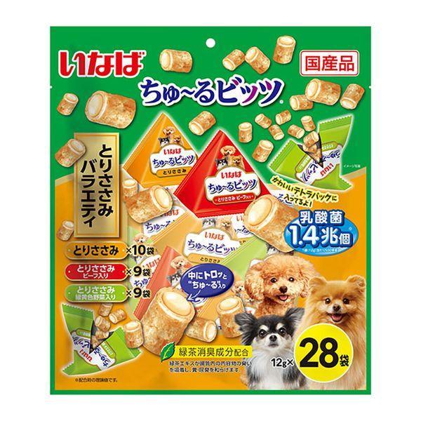 他サイト： いなばペットフード 4901133421181 DS−411 いなば ちゅ〜るビッツ とりささみバラエティ 12g×28袋の商品画像