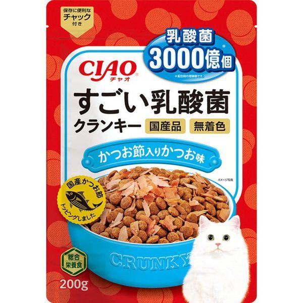 他サイト： いなばペットフード 4901133651755 P−252 CIAO すごい乳酸菌クランキー かつお節入り かつお味 200gの商品画像