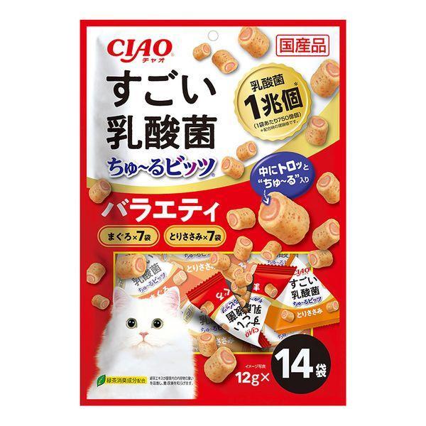 他サイト： いなばペットフード 4901133723827 CS−216 CIAO すごい乳酸菌ちゅ〜るビッツ バラエティ 12g×14の商品画像