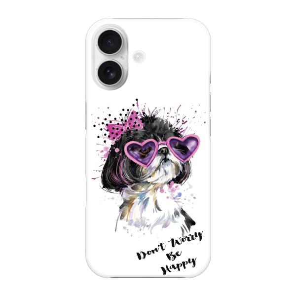 シンプルスマホ 各種 6 5 4 3 2 ハード スマートフォン スマホ ケース カバー Don't worry be happy H 犬 いぬ わんこ