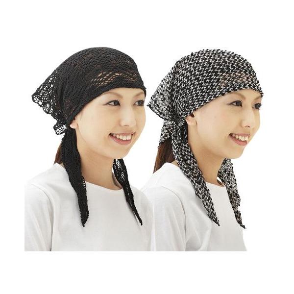 ニットヘアーバンダナキャップ　メール便　代金引換不可