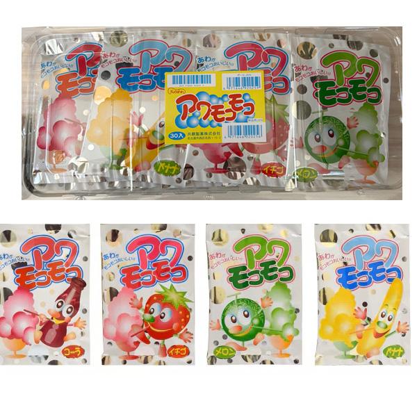 アワモコモコ　30袋入　ストロー付き 共親製菓