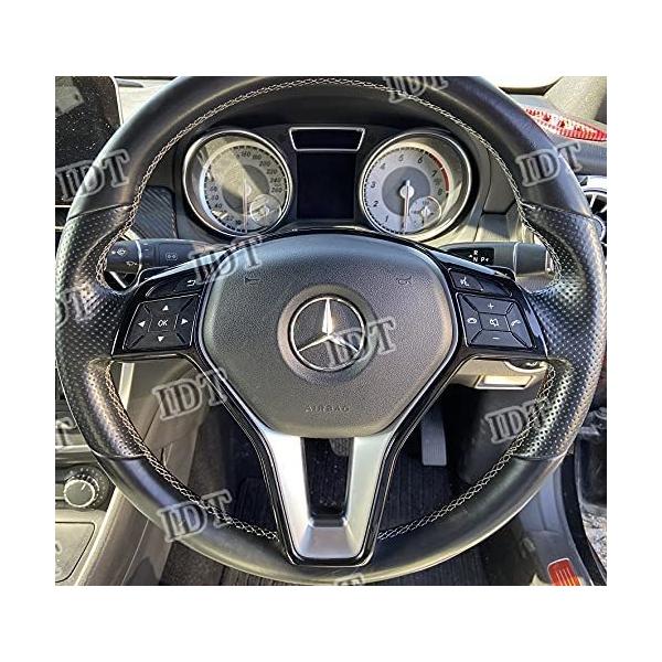 IDT ベンツ CLA ブラック ステアリングガーニッシュ インテリアパネル 右ハンドル用 クーペ セダン シューティングブレーク