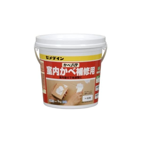 他サイト： セメダイン 室内壁補修用 かべパテ 業務用 1kg ポリ缶 HC-158 4901761387637 (803909)の商品画像