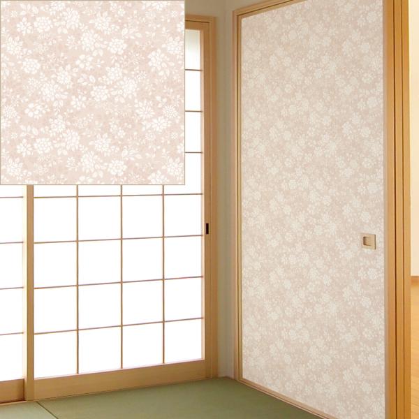 菊池襖紙工場 FT-654 再湿鳥の子襖紙 花園 95×203cm 水で貼る再湿