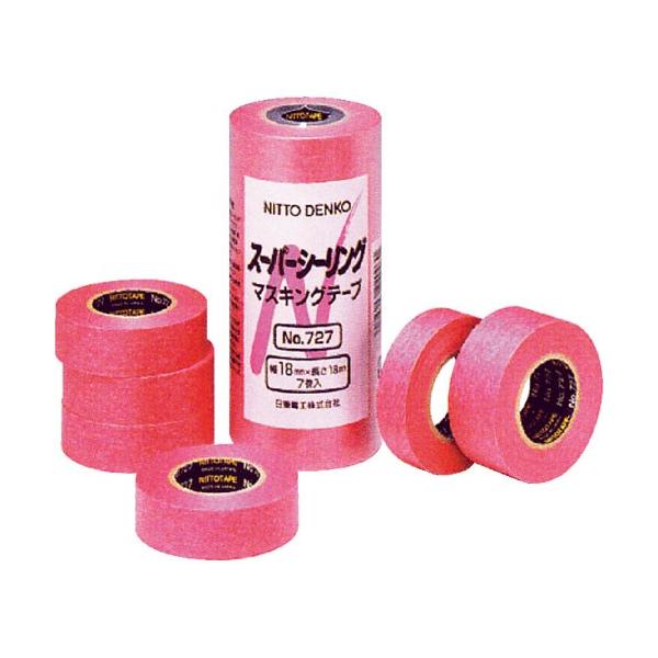 70巻入) 日東電工 マスキングテープ No.727 巾18mm×18m : 家ファン