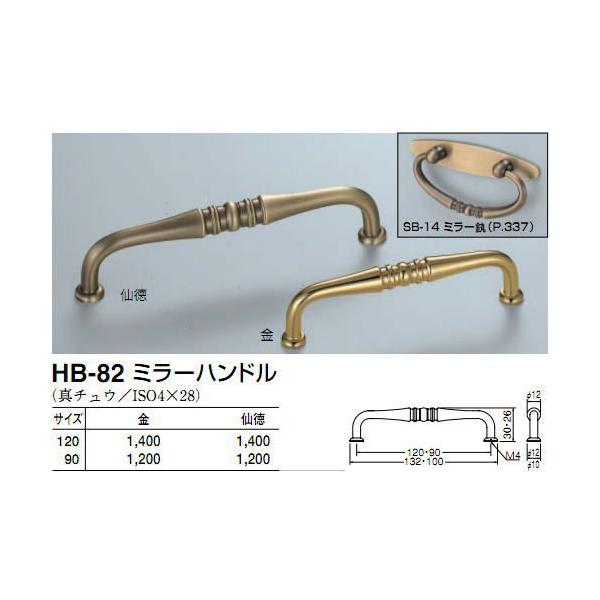 シロクマ　白熊印　HB-82　ミラーハンドル　引き出し、家具用取手　取っ手　90mmビスピッチハンドル、ツマミの取り付け方について基本的には板の裏側からビス止めして頂く形となります。通常付属のビスサイズは画像に記載しております。一般的なサイ...