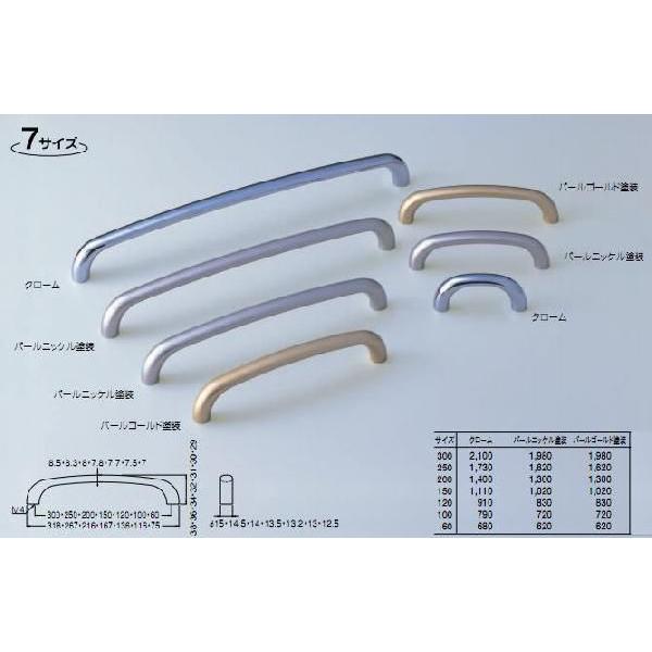 シロクマ　白熊印　HZ-64　ユビキタスハンドル　引き出し、家具用取手　取っ手　60mmビスピッチ　パールニッケル/パールゴールドハンドル、ツマミの取り付け方について基本的には板の裏側からビス止めして頂く形となります。通常付属のビスサイズは...