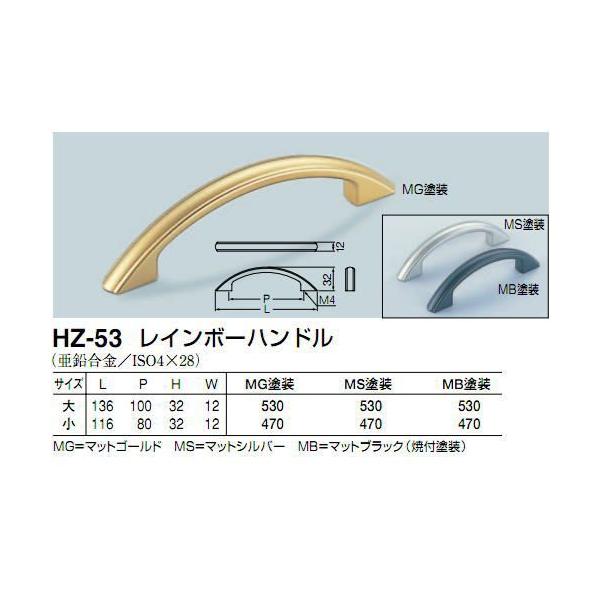 シロクマ　白熊印　HZ-53　レインボーハンドル　引き出し、家具用取手　取っ手　大　100mmビスピッチハンドル、ツマミの取り付け方について基本的には板の裏側からビス止めして頂く形となります。通常付属のビスサイズは画像に記載しております。一...