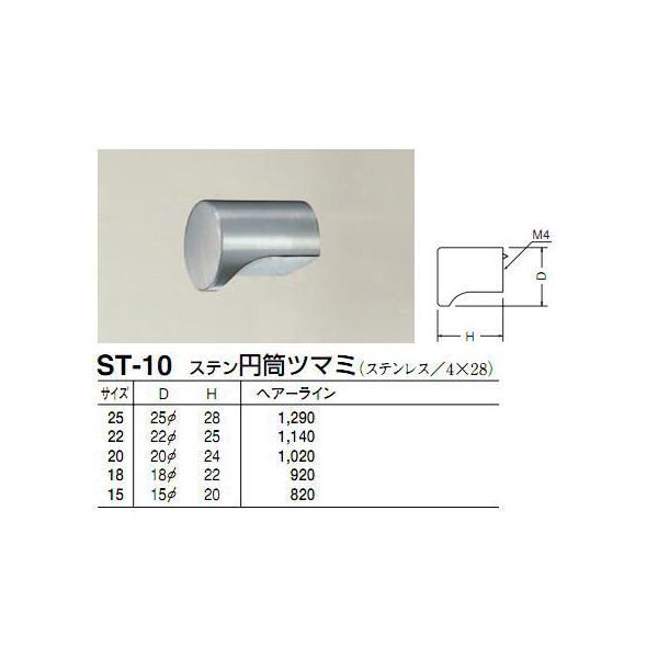 シロクマ　白熊印　ST-10　ステン円筒ツマミ　扉、家具用つまみ　22mmハンドル、ツマミの取り付け方について基本的には板の裏側からビス止めして頂く形となります。通常付属のビスサイズは画像に記載しております。一般的なサイズのビスが付属してお...