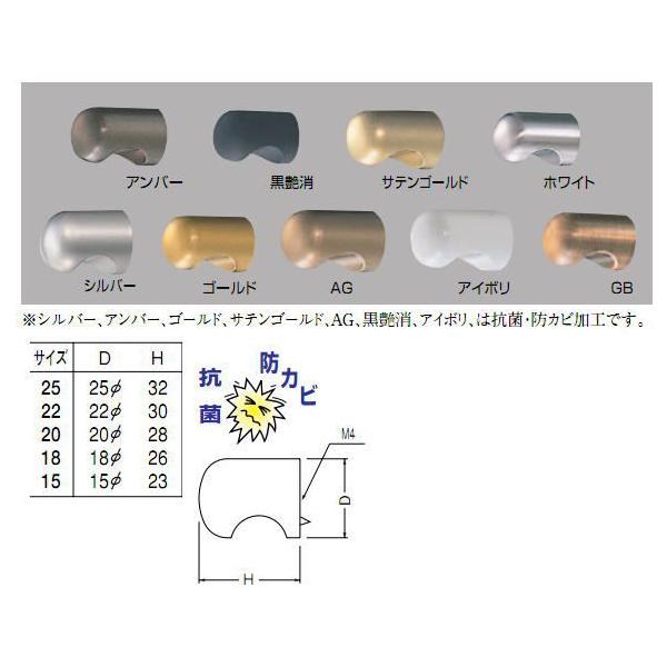 シロクマ　白熊印　KZ-3B　ダイカストキャノンツマミ裏ビス　抗菌・防カビ　20φ　ホワイト/GBハンドル、ツマミの取り付け方について基本的には板の裏側からビス止めして頂く形となります。通常付属のビスサイズは画像に記載しております。一般的な...