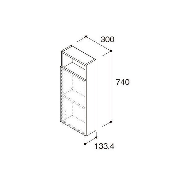 南海プライウッド サニタ トイレ収納ボックス Sタイプ SA15-300S-CW