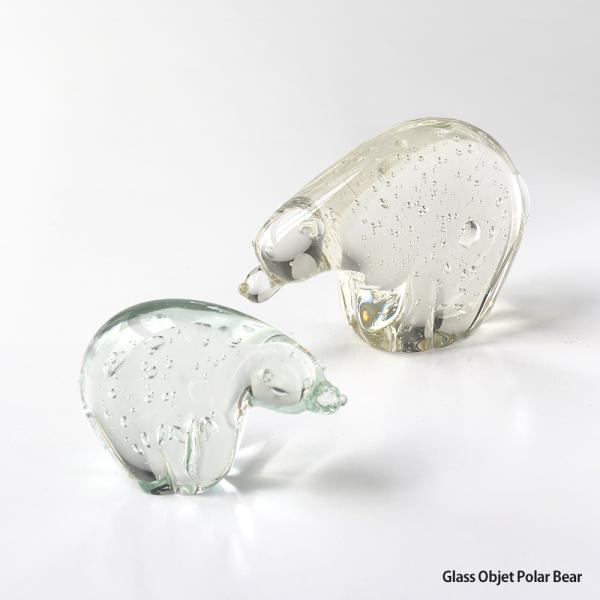 Glass Objet Polar Bear Small ホッキョクグマ ガラスのオブジェ シロクマ 北欧 動物モチーフ 置物 インテリア