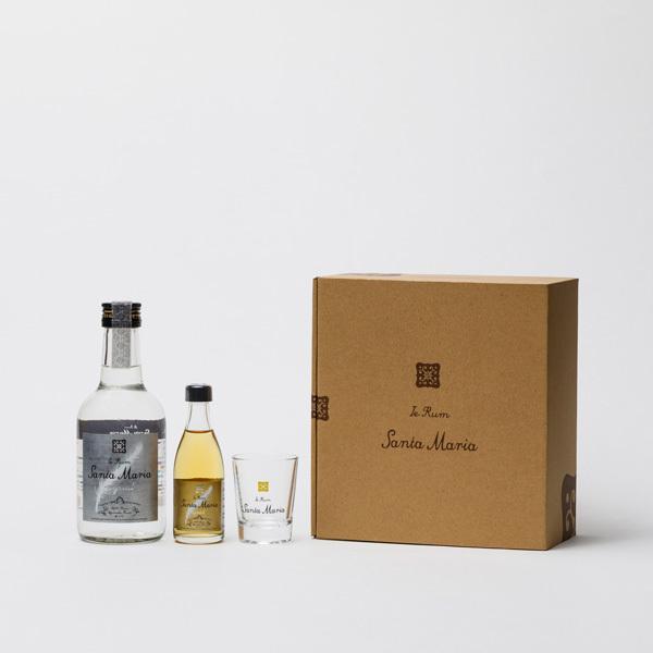 国産ラム・ギフトBOX入り・手提げ袋付き　クリスタル300ml＆ゴールド50ml＆ショットグラス1個