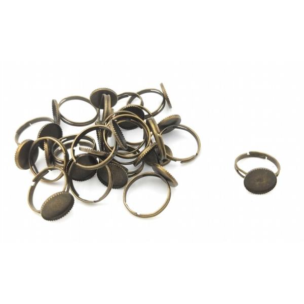0476 リングパーツ 丸台座 12mm アンティークカラー 20個セット リング 指輪用ベース 指輪作り ハンドメイド アクセサリーパーツ 材料