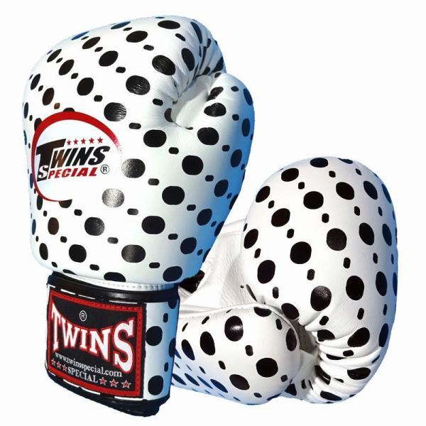 Twins　ボクシンググローブ　16オンス　本革製　スポットスタイル　ホワイト