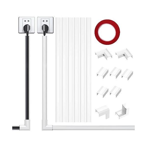 他サイト： 配線カバー モール 配線隠しカバー コードプロテクター ケーブルカバー モール 電線ケーブルカバー ケー インストールが簡単 (ホワイト，6本セの商品画像