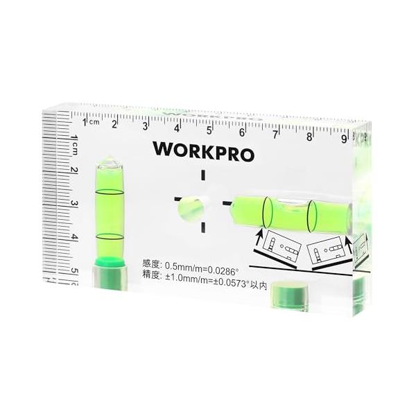 他サイト： WORKPRO ミニレベル ミニ水平器 スイッチボックスケガキレベル クリスタルレベル 水準器 アクリルチューブ バブルレベル 6面測定 マグネの商品画像