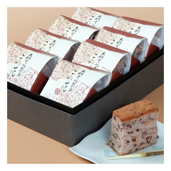 厳選した小豆で作られたカステラ小豆の甘味とかすてらのしっとり感は老舗和菓子屋ならではの商品です。【配送方法】常温【内容量】1箱（8個）【原材料】砂糖（国内製造）、小麦粉、卵（国産）、小豆（国産）、塩／トレハロース【特定原材料】小麦、卵【賞味...