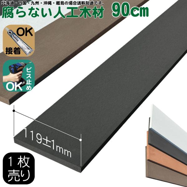 人工木材 1枚 人工無垢材 板材 幅約12cｍ厚み1.1cｍ長さ90cｍ ブラック アイウッド 樹脂製 色あせない 腐らない シロアリ防止 ザラザラ加工仕上げ