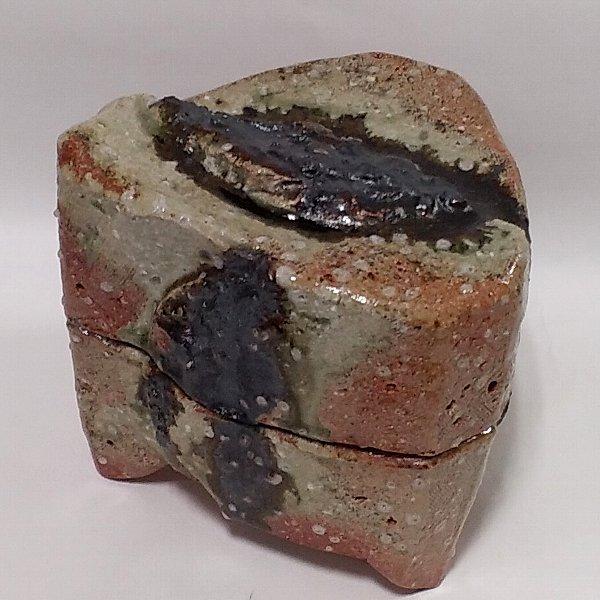 伊賀鉄流緋色陶匣 蓮 善隆 H-440 伊賀焼 ボックス BOX 陶箱 : 伊賀焼 