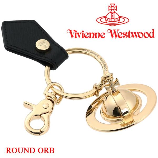 ヴィヴィアンウエストウッド キーホルダー キーリング メンズ 奉呈 レディース Black ライトゴールド Westwood Vivienne