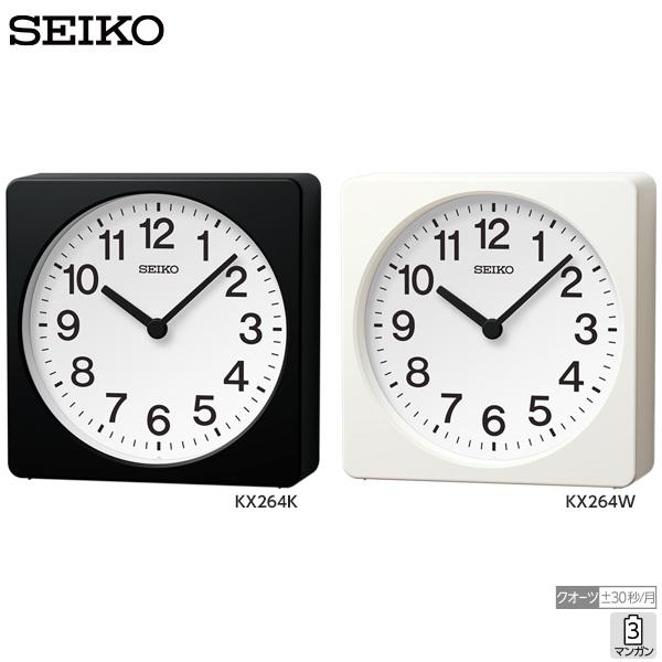 SEIKO（セイコー） 掛 置 兼用 時計 クロック KX624 ブラック ホワイト