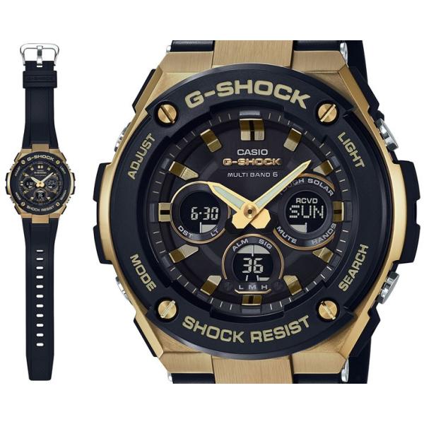 G-SHOCK GＳ T-300Gブラック/ゴールド電波ソーラータフソーラー iget_4549526156243_1