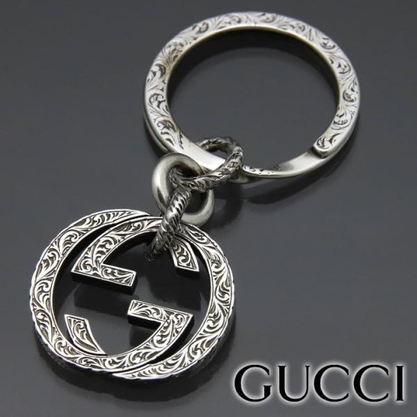 新品 GUCCI キーリング シルバー 455308 J8400 0811 GUCCI グッチ キーリング キーホルダー インターロッキングG