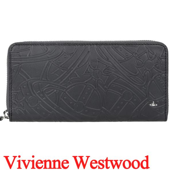 ヴィヴィアンウエストウッド 財布 ラウンドファスナー長財布 レディース メンズ Vivienne Westwood オーブ型押し ブラック VW4208 (5106005MW-L00AP-N401)
