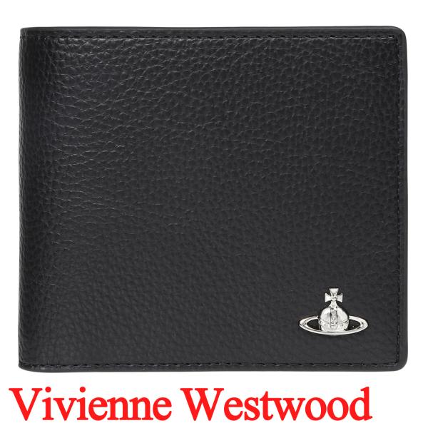 ヴィヴィアンウエストウッド 二つ折り財布（小銭入れあり） ヴィヴィアン Vivienne Westwood 財布 メンズ ブラック VW4212 (5115003NM-S000D-N403)