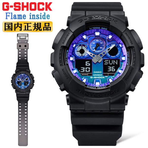 BIG CASE G-SHOCK Gショック GA-100FL-1AJF ブラック＆ブルー カシオ