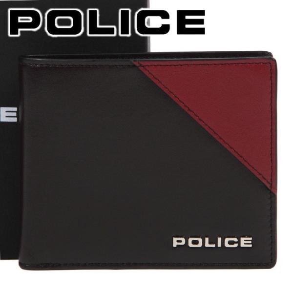 ポリス 二つ折り財布 Police 財布 本革 メンズ 男性用 開店記念セール ブラウン レンガ Plc142 Brown