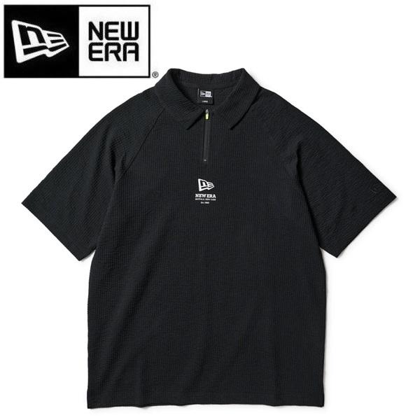ニューエラ ゴルフ 半袖 ポロシャツ シアサッカー ブラック NEW ERA NEW ERA（ニューエラ） ゴルフ 半袖 ポロシャツ シアサッカー ブラック