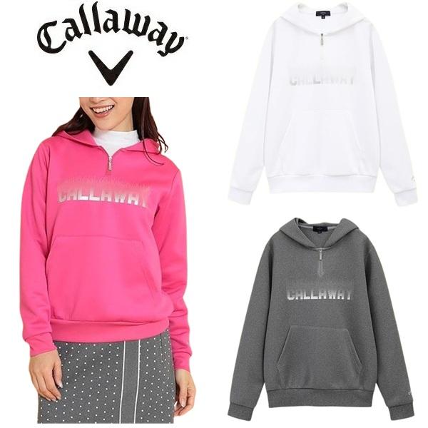 キャロウェイ ゴルフ レディース プルオーバー メタリックロゴ スウェットパーカー Callaway Golf C24217200 Callaway（キャロウェイ） ゴルフ レディース プルオーバー メタリック