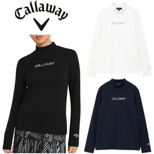 キャロウェイ ゴルフ レディース シャツ メタリックロゴ 長袖モックネックシャツ Callaway Golf C24233200